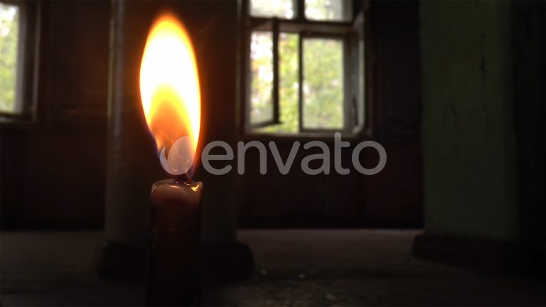Extinguished candle in a haunted house Stock Footage