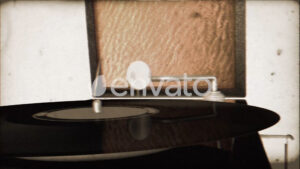 Vintage Vinyl Record Player Front view Video Effects