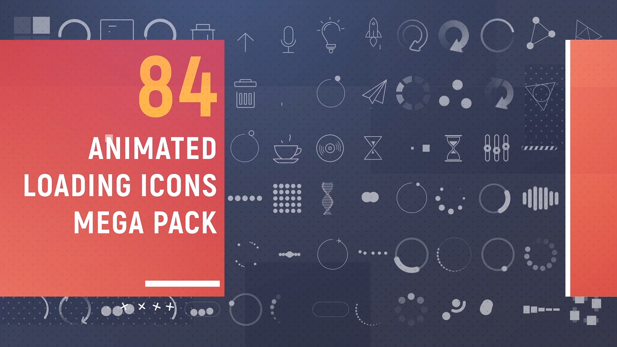 84 Animated loading icons mega pack